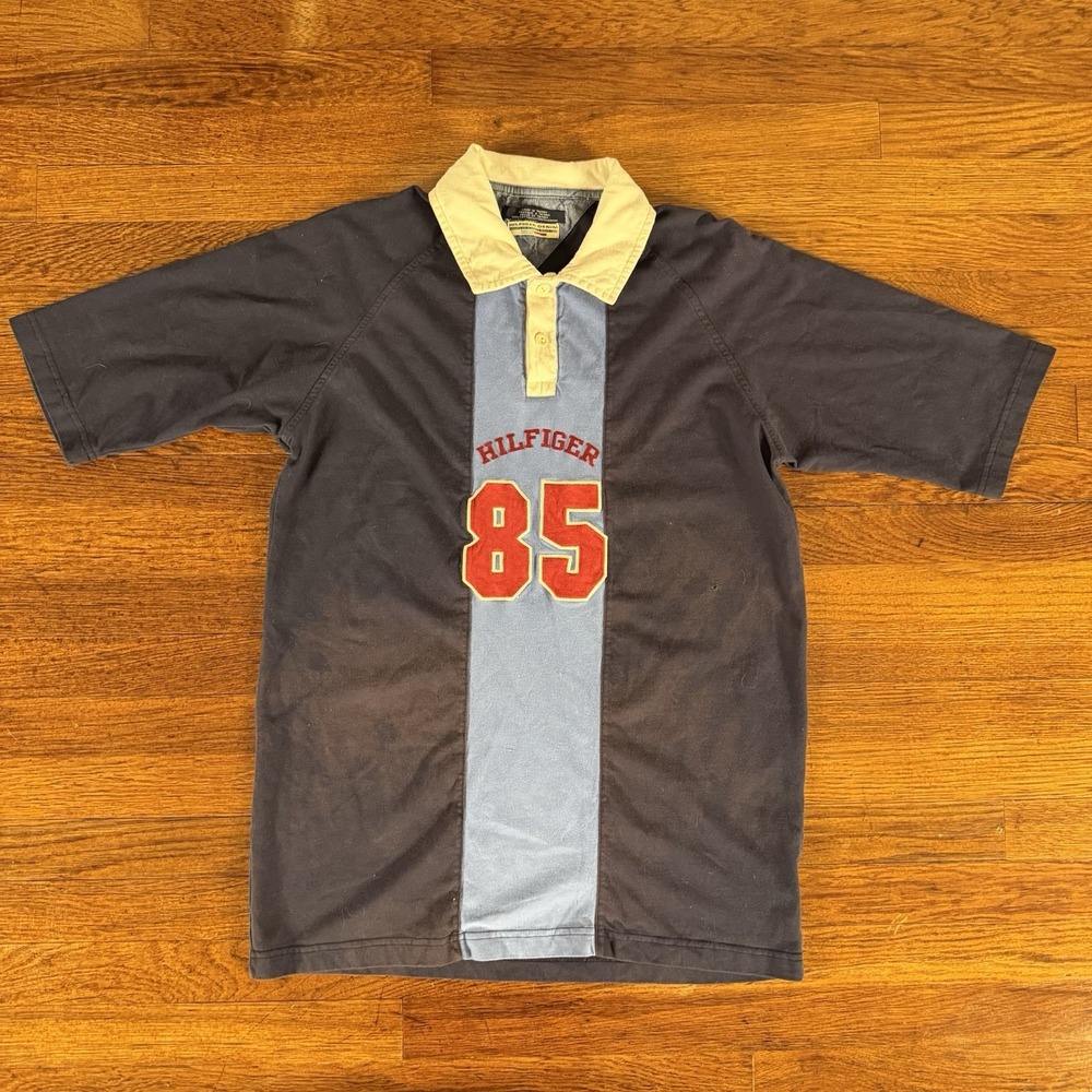 Vintage Tommy Hilfiger Colorblock 85 Polo Rugby Shirt 100% Cotton